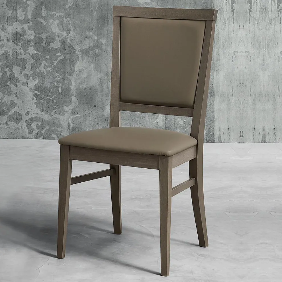 Moderner Küchenstuhl aus Holz und Kunstleder Made in Italy - Taver
