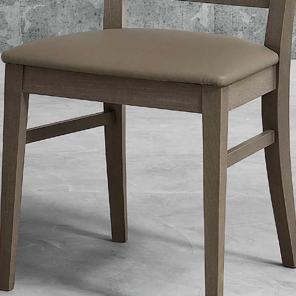 Moderner Küchenstuhl aus Holz und Kunstleder Made in Italy - Taver