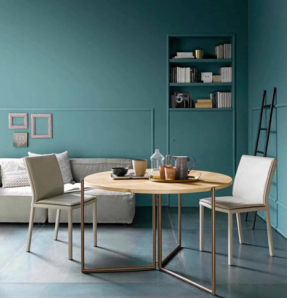 Moderner klappbarer Esstisch aus Holz und Metall Made in Italy - Menelao