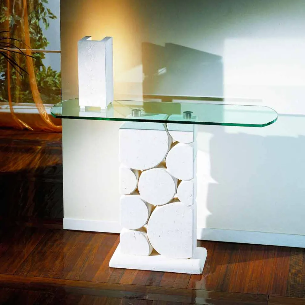 Moderner Konsolentisch aus Kristall und Stein Hosios