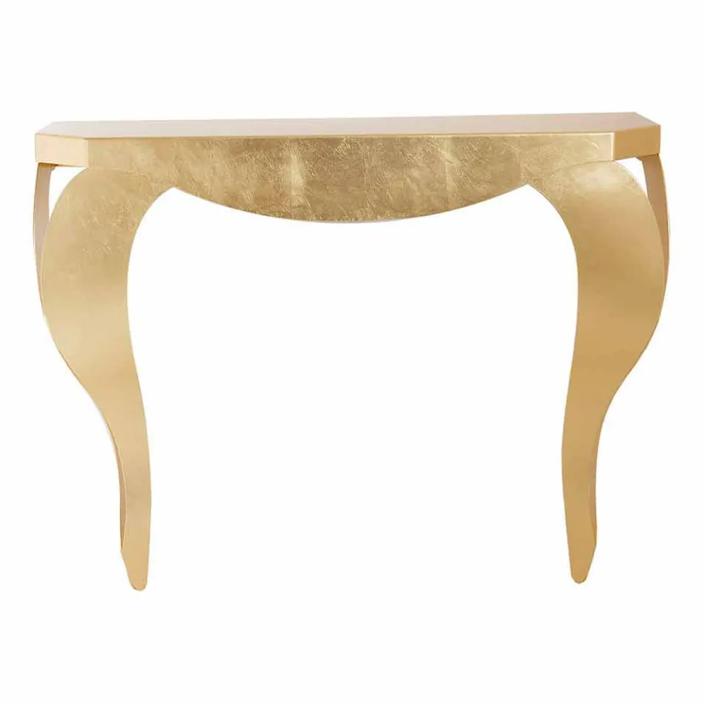 Moderner Konsolentisch aus Eisen in Blattgold oder Blattsilber - Daledale