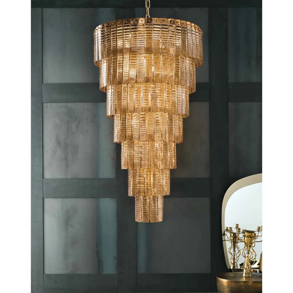 Moderner Kronleuchter 36 Lichter aus italienischem, handgefertigtem Luxusglas - Valadier