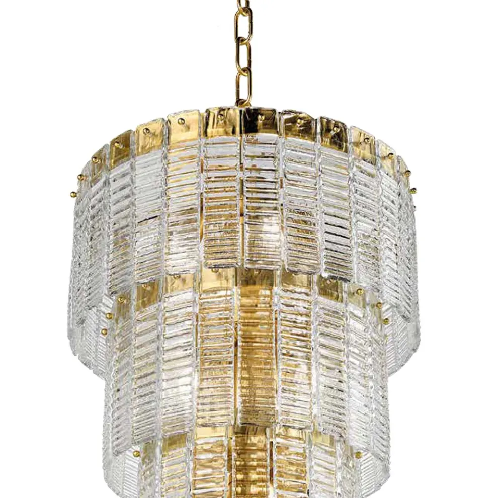 Moderner Kronleuchter 12 Lichter aus handgefertigtem italienischem Luxusglas - Valadier