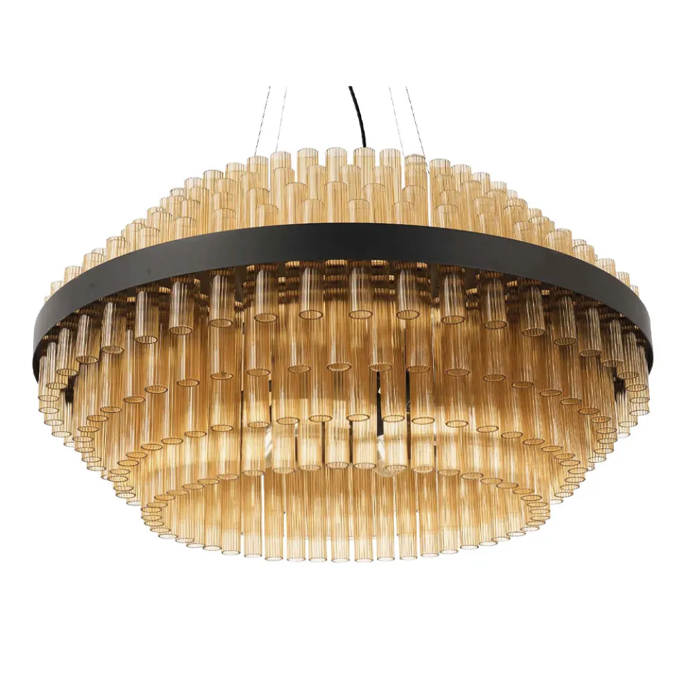 Moderner Kronleuchter aus mundgeblasenem Glas und Metall, italienische Handwerkskunst - Maesta