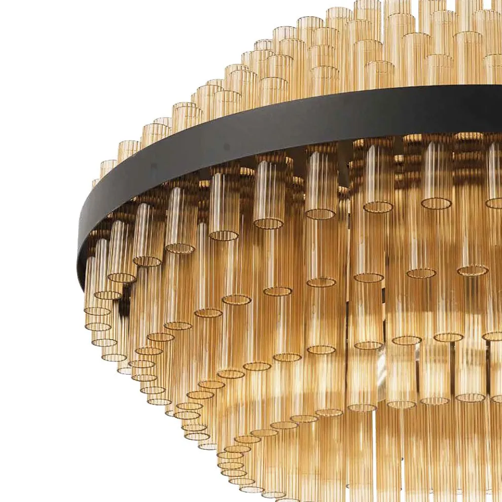 Moderner Kronleuchter aus mundgeblasenem Glas und Metall, italienische Handwerkskunst - Maesta