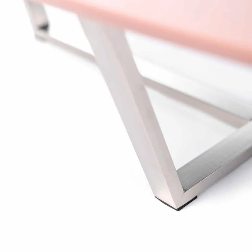 Moderner Loungetisch aus MDF und Chrom - Pimpa