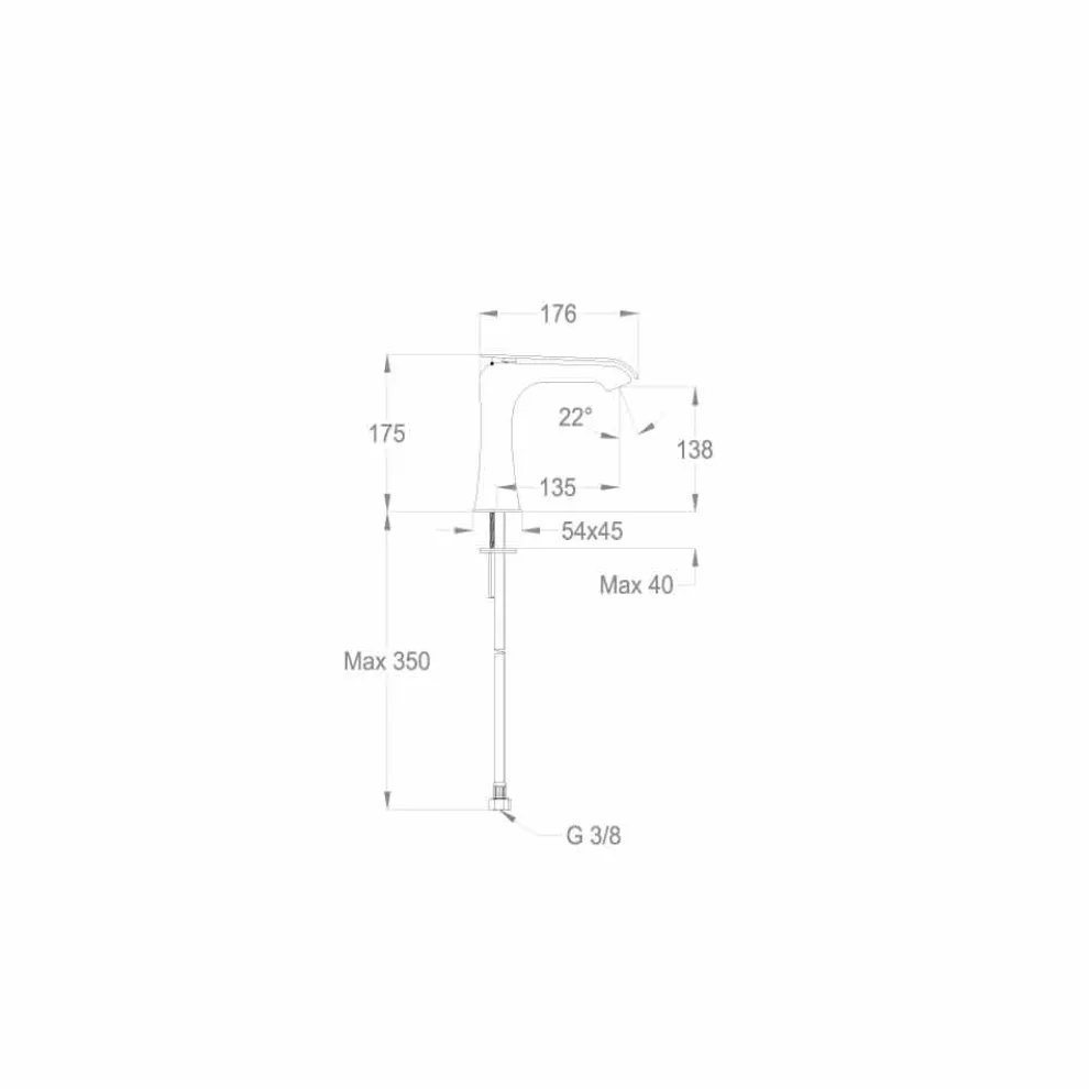 Moderner Messing-Waschtischmischer Made in Italy - Bonina