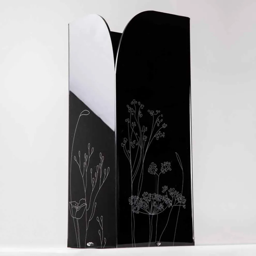 Moderner Schirmständer aus schwarzem oder transparentem Plexiglas mit Gravur - Florinto
