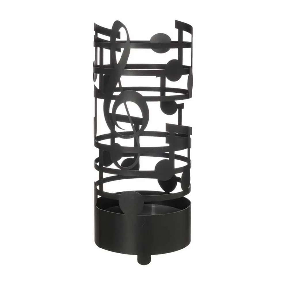 Moderner Schirmständer mit Musiknoten aus Eisen Made in Italy - Vessicchio