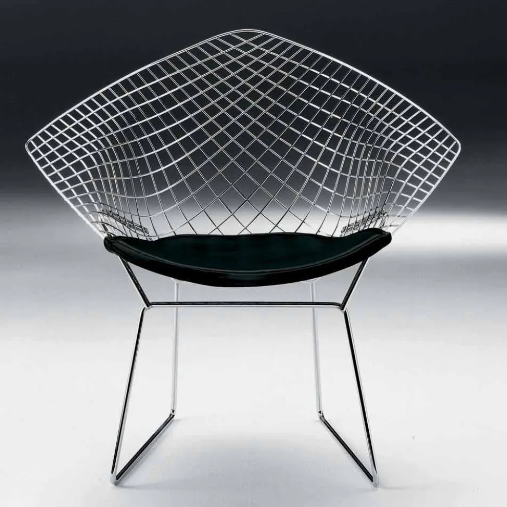 Moderner Stahlstuhl mit Luxus-Ledersitz Made in Italy - Beniamino