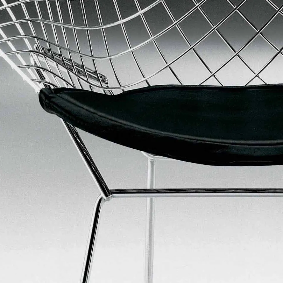 Moderner Stahlstuhl mit Luxus-Ledersitz Made in Italy - Beniamino