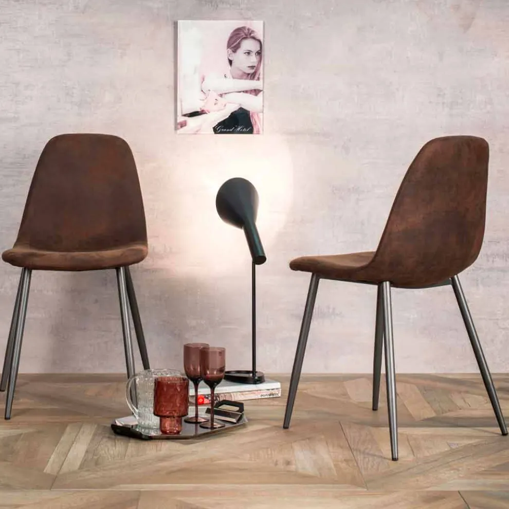 Moderner Stuhl aus Kunstleder Elice für Esszimmer oder Küche 4 Stück