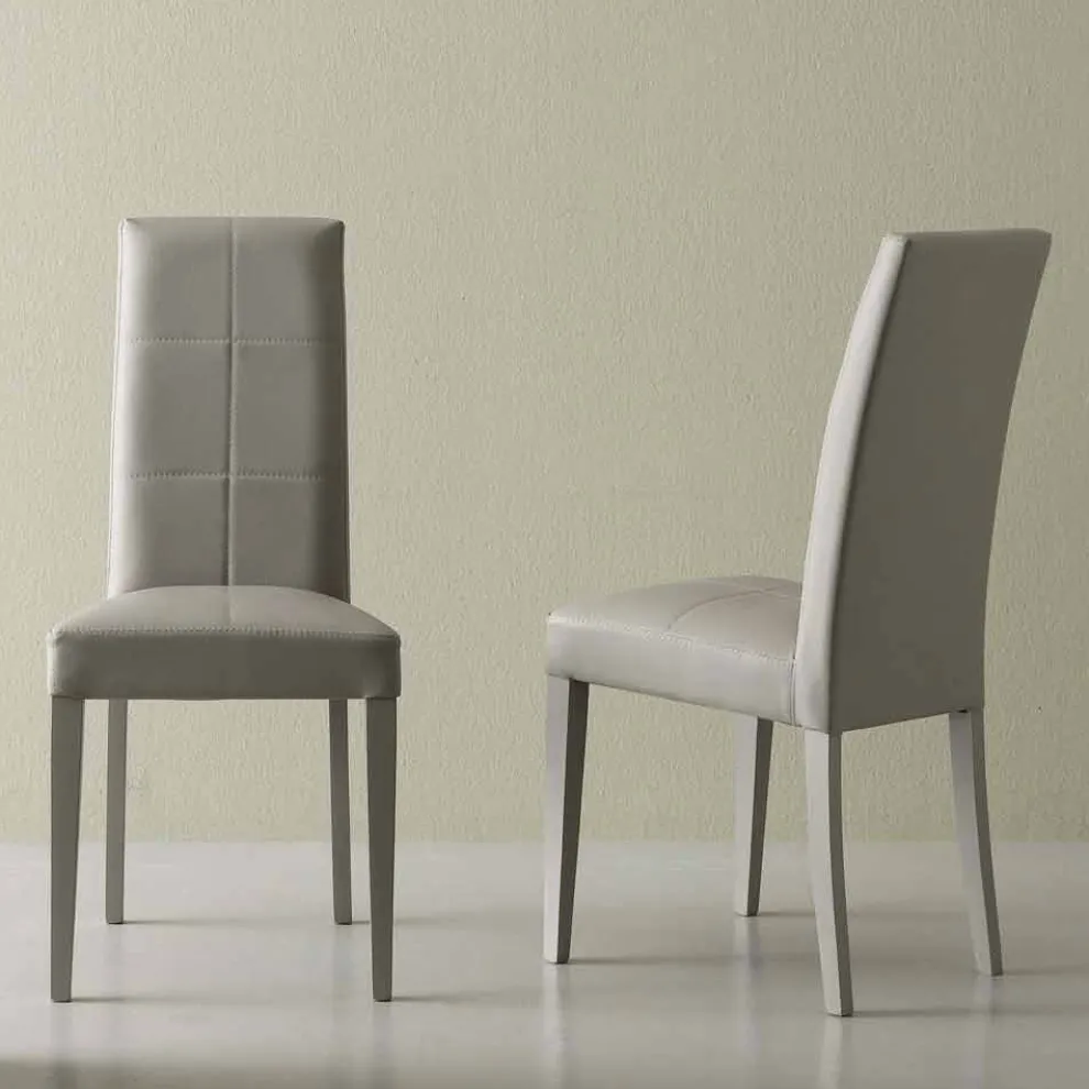 Moderner Stuhl aus Kunstleder grau Linear