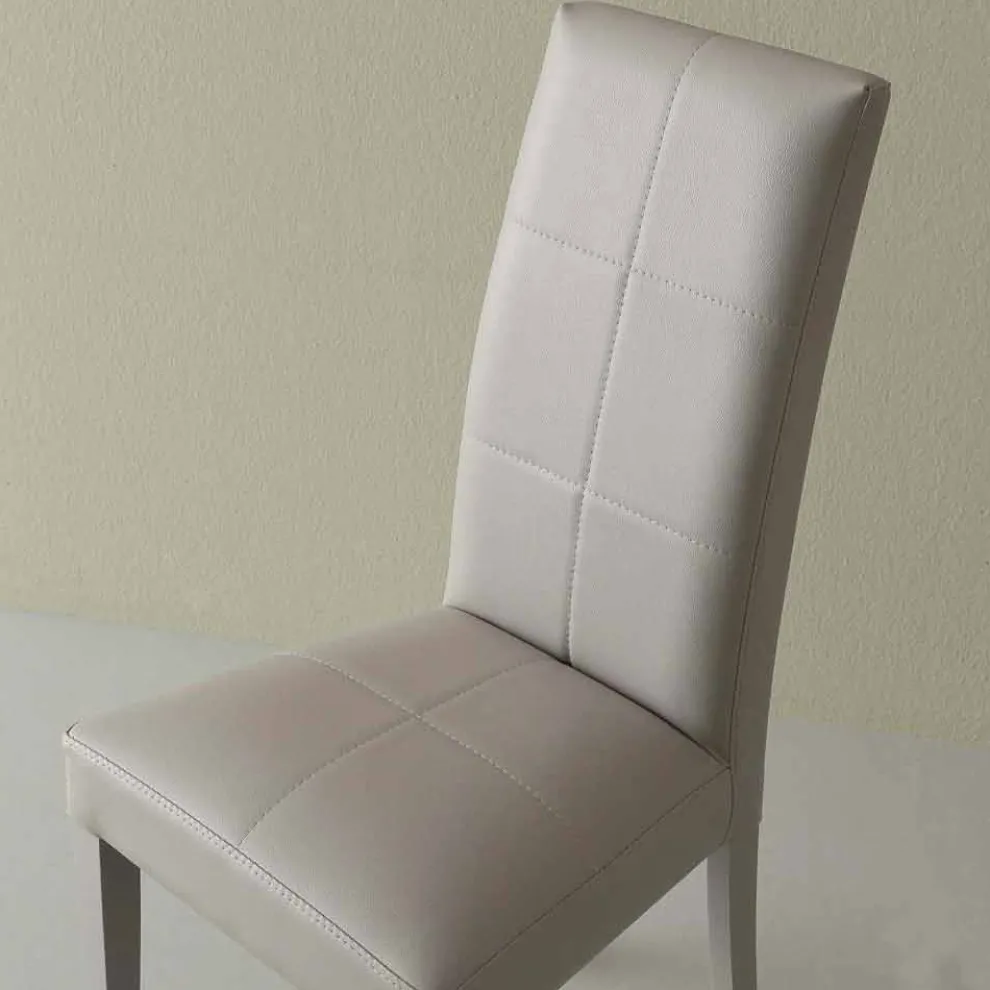 Moderner Stuhl aus Kunstleder grau Linear