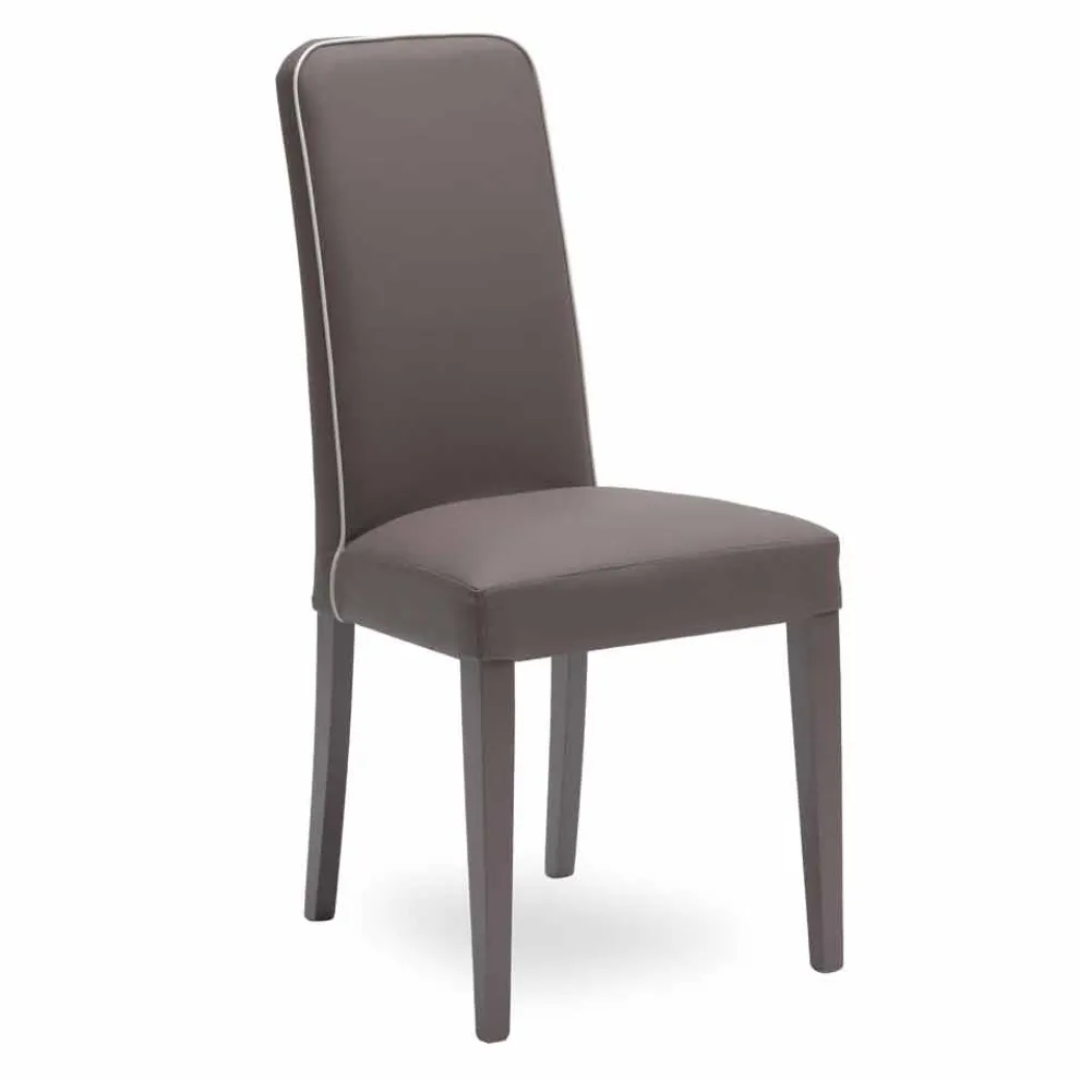 Moderner Stuhl aus Buchenholz und Kunstleder 4-teilig - Fanny