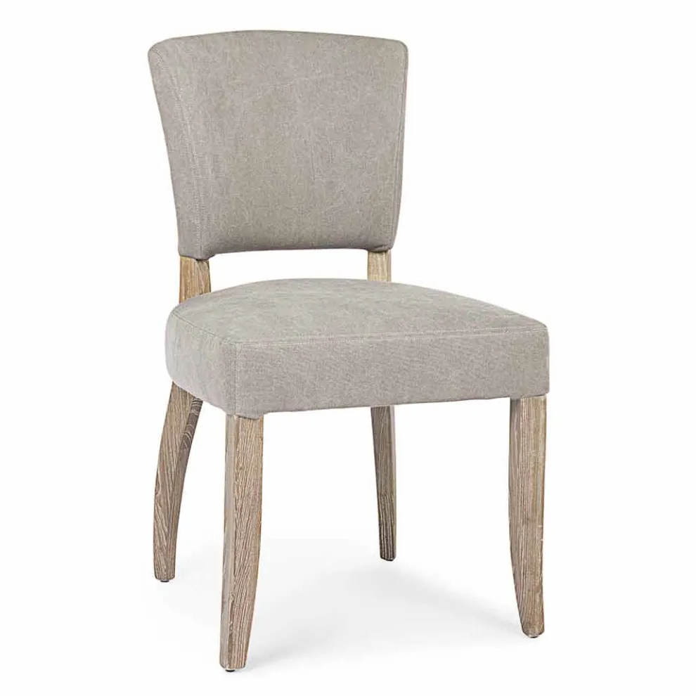 Moderner Stuhl für Esszimmer aus Stoff und Holz 2 Stück Homemotion - Pflaume