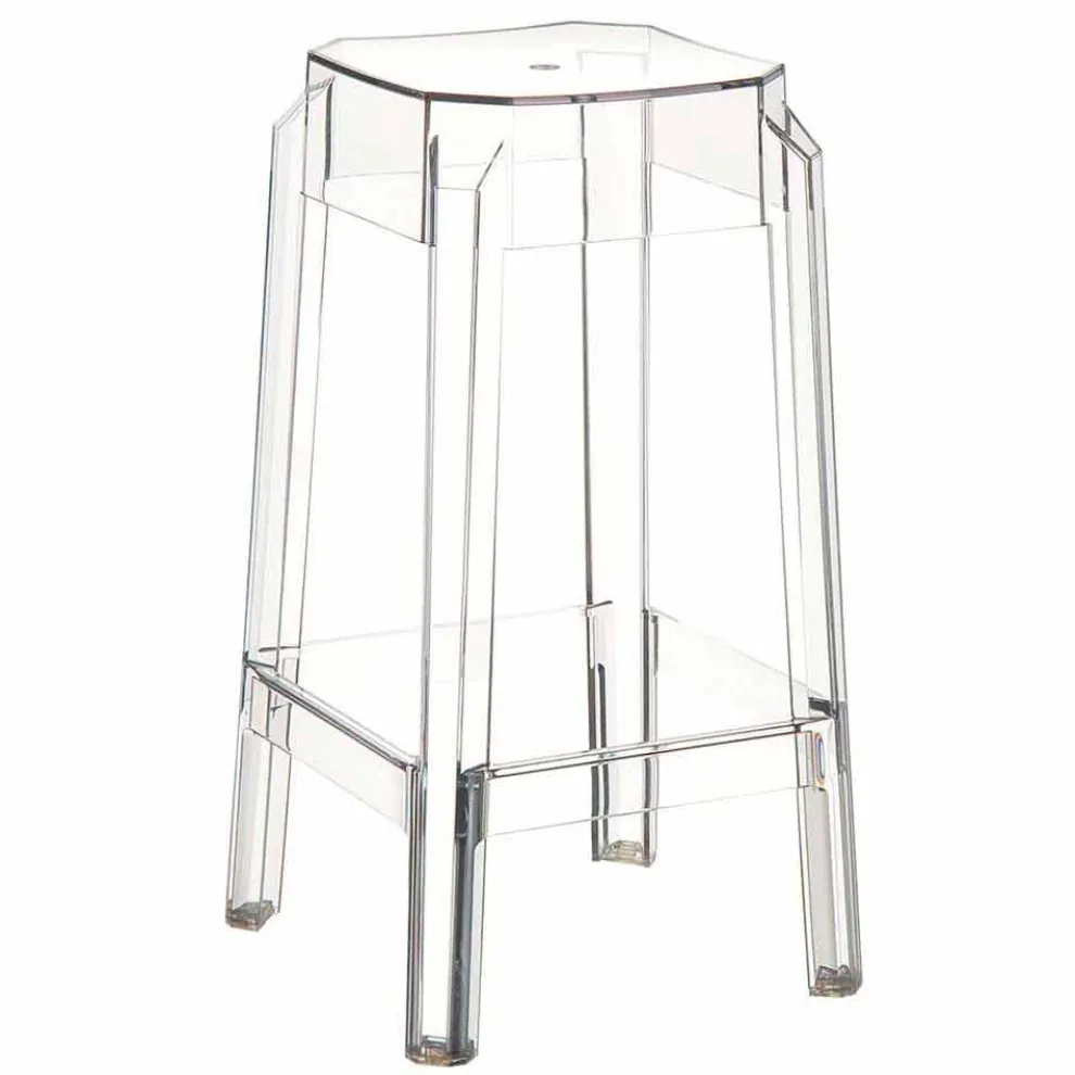 Moderner transparenter Hocker aus Polycarbonat Pescara