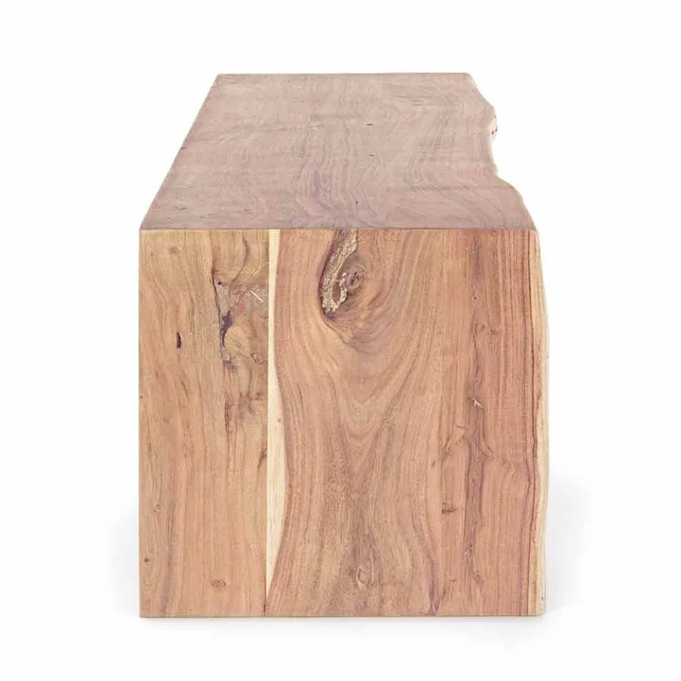 Moderner TV-Ständer aus Akazienholz mit 3 Schubladen Homemotion - Lauro