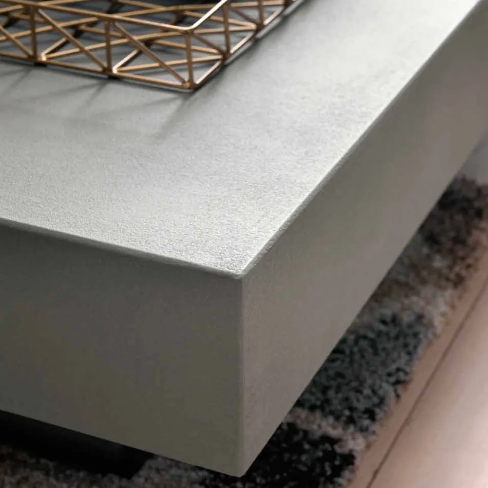 Moderner verwandelnder Couchtisch mit Malta-Effektplatte Made in Italy - Patroclo