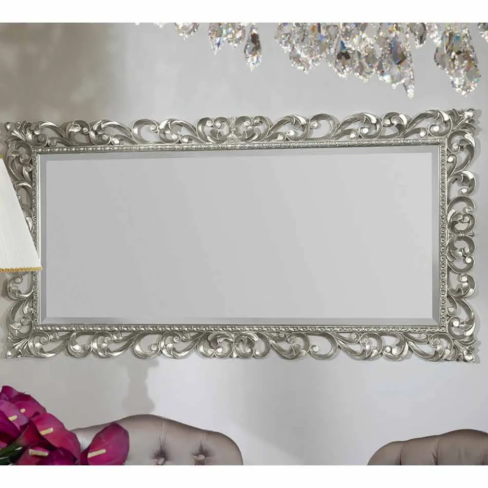 Moderner Wandspiegel aus Holz handgefertigt in Italien Mattia