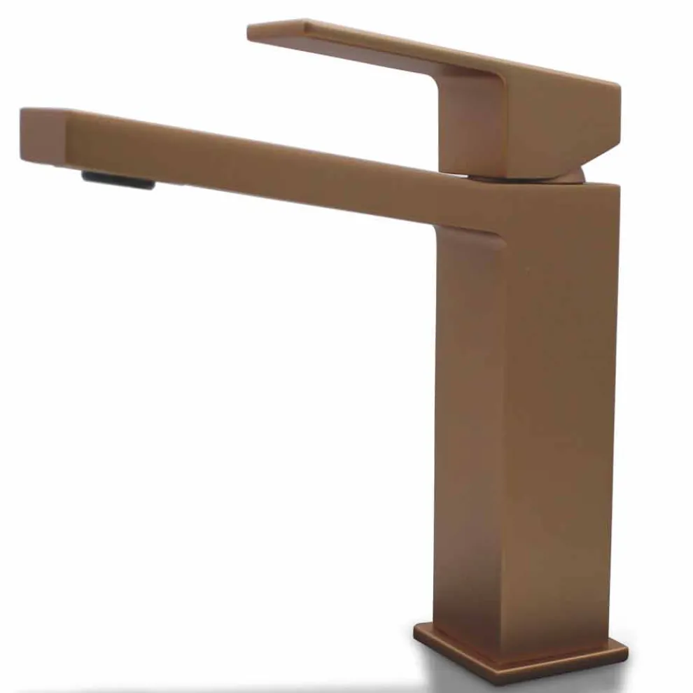 Moderner Waschtischmischer in quadratischem Design aus Chrom oder farbigem Messing - Zago