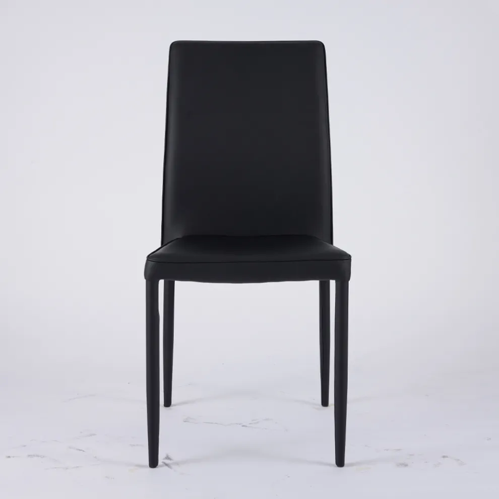 Moderner Wohnbereichsstuhl aus Öko-Leder und Metall, hergestellt in Italien – Michaela