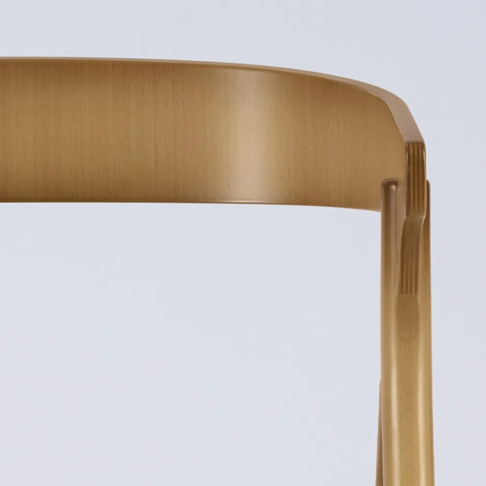 Moderner Wohnzimmerstuhl in verschiedenen Stoffen mit Holzschale - Wolter