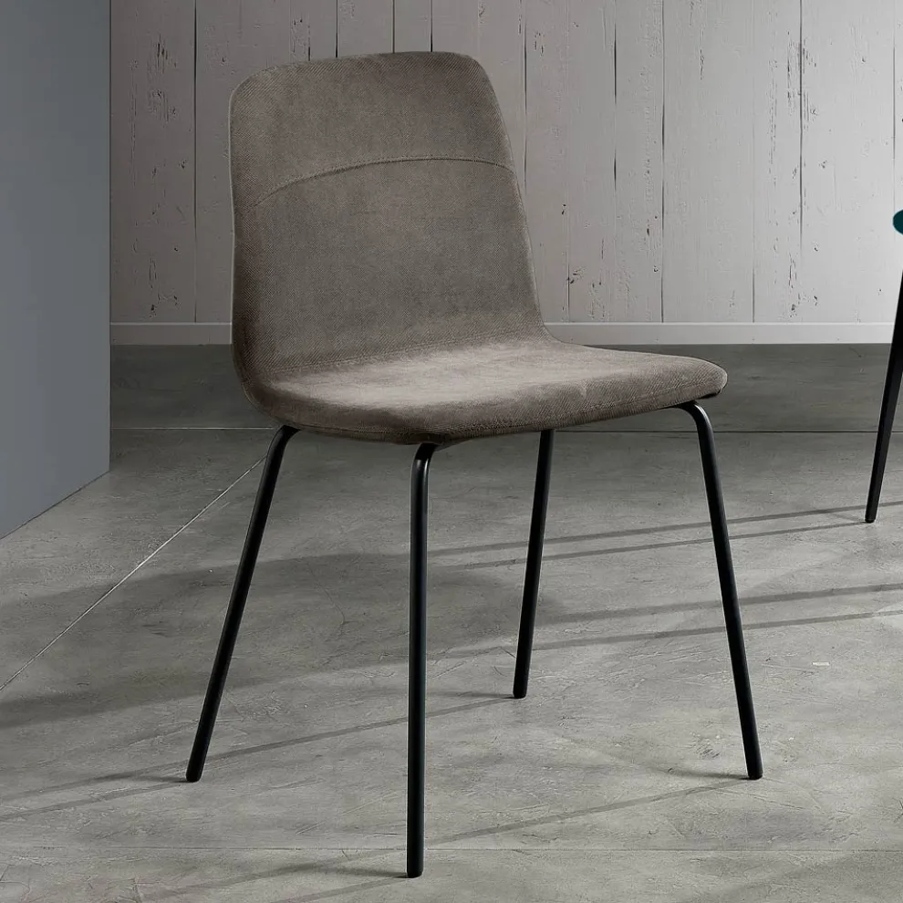 Moderner Wohnzimmerstuhl aus Stoff und Metall, hergestellt in Italien, Ägypten