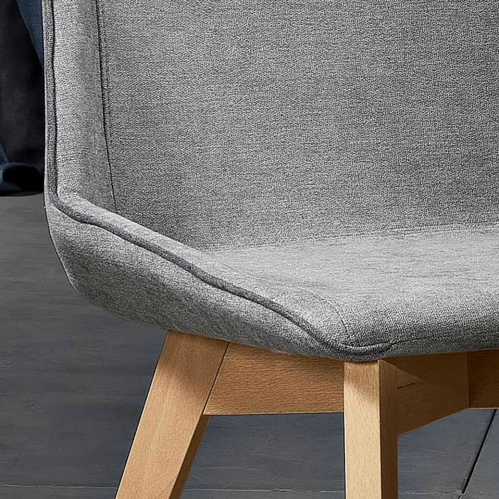 Moderner Wohnzimmerstuhl aus Stoff und Holz, hergestellt in Italien, Oriella