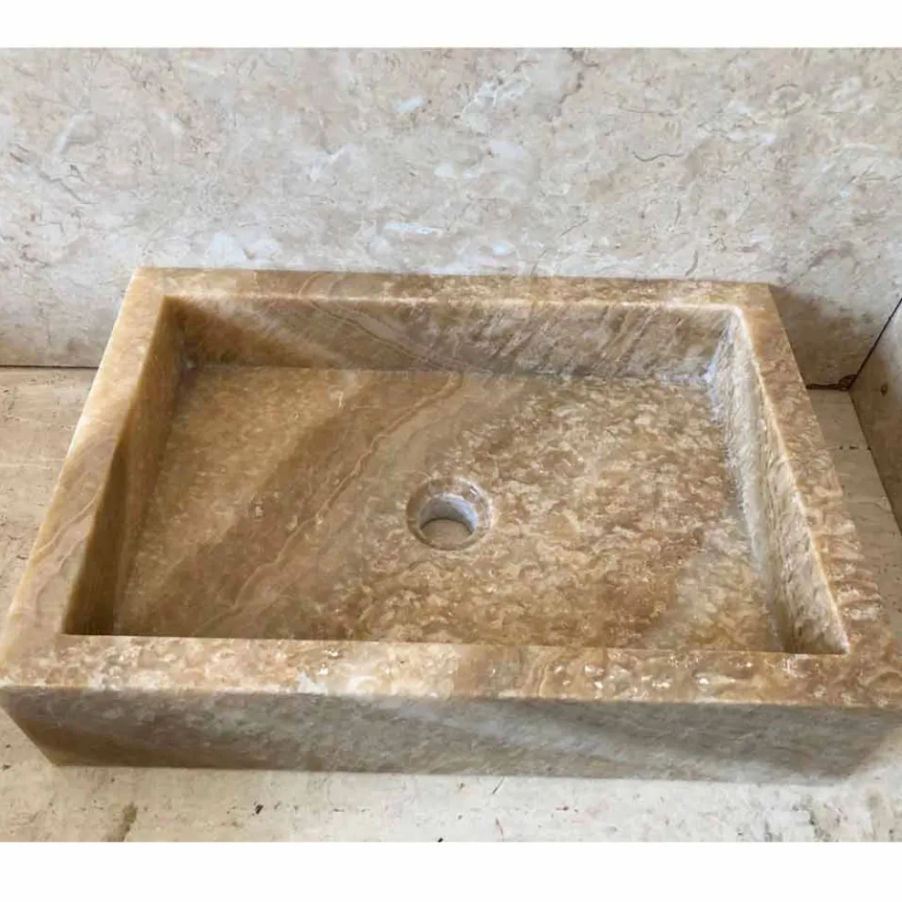 Modernes Aufsatzwaschbecken aus Onyxstein Jef, Unikat