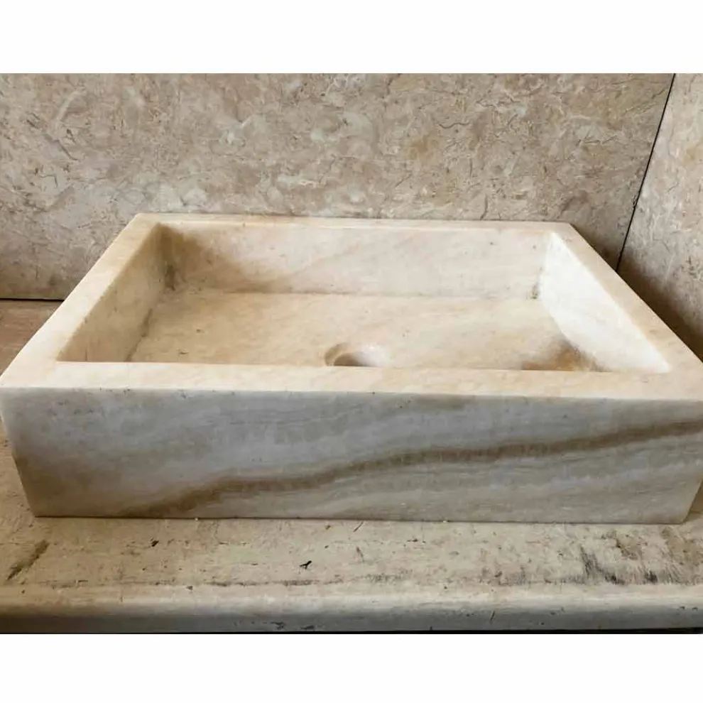 Modernes Aufsatzwaschbecken aus Onyxstein Jef, Unikat