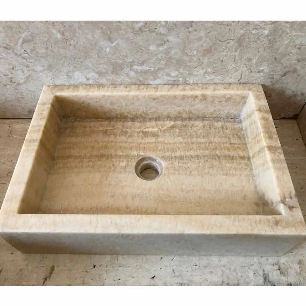 Modernes Aufsatzwaschbecken aus Onyxstein Jef, Unikat