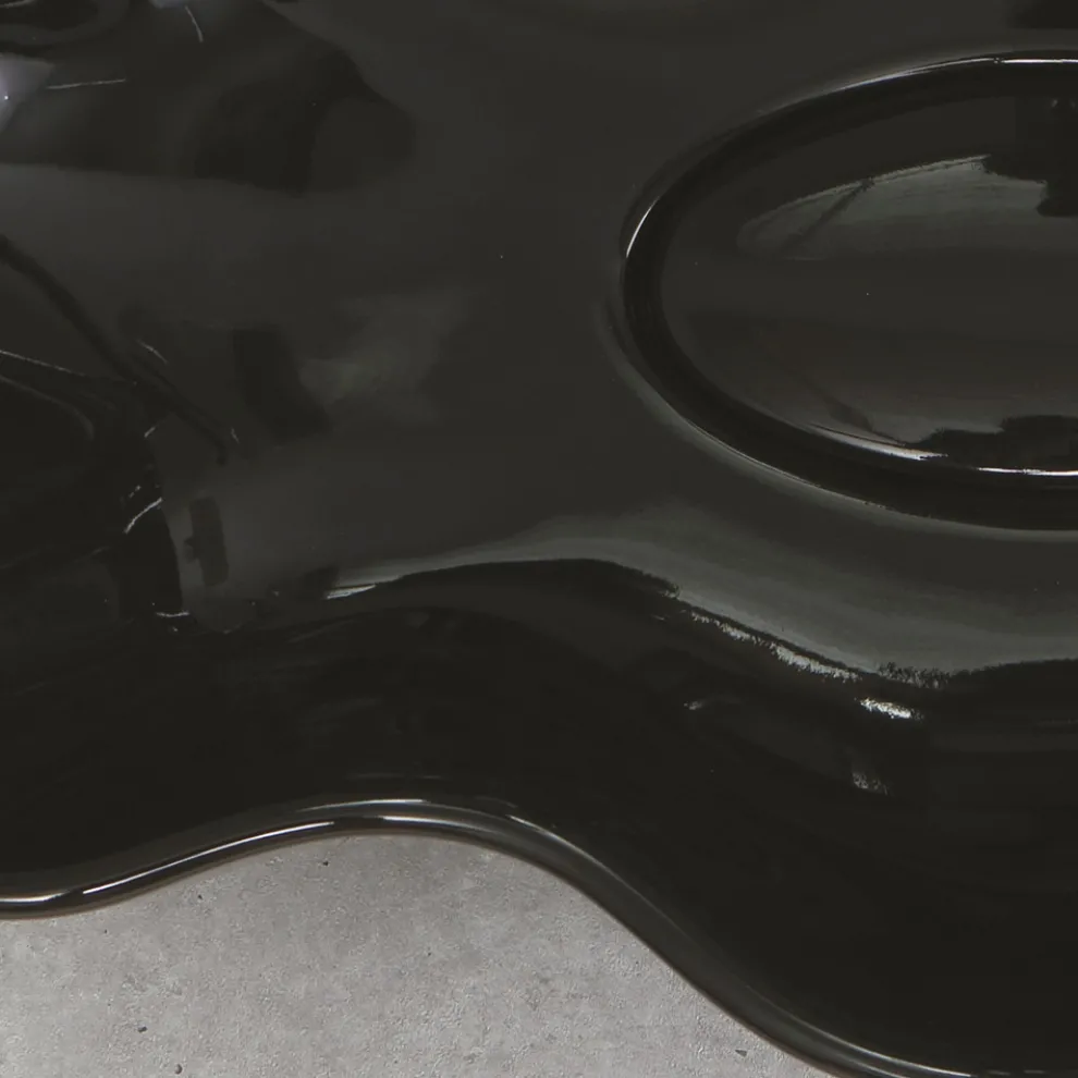 Modernes Aufsatzwaschbecken aus glänzender Keramik L 65 cm Made in Italy - Cube