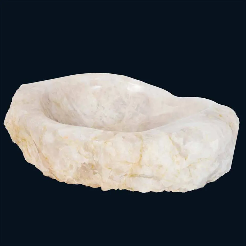 Modernes Aufsatzwaschbecken aus Quarzkristall Iva, handgemachtes Stück