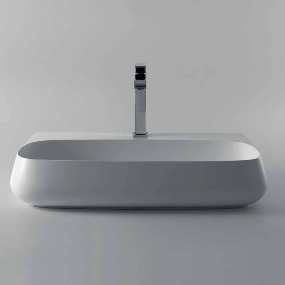 Modernes Aufsatzwaschbecken aus Keramik L 75 cm, Made in Italy, Gais