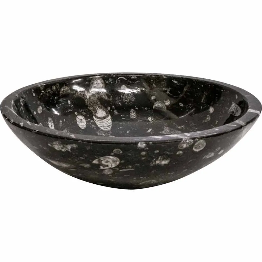 Modernes Aufsatzwaschbecken aus Marmor mit Fossilien - Mesagne