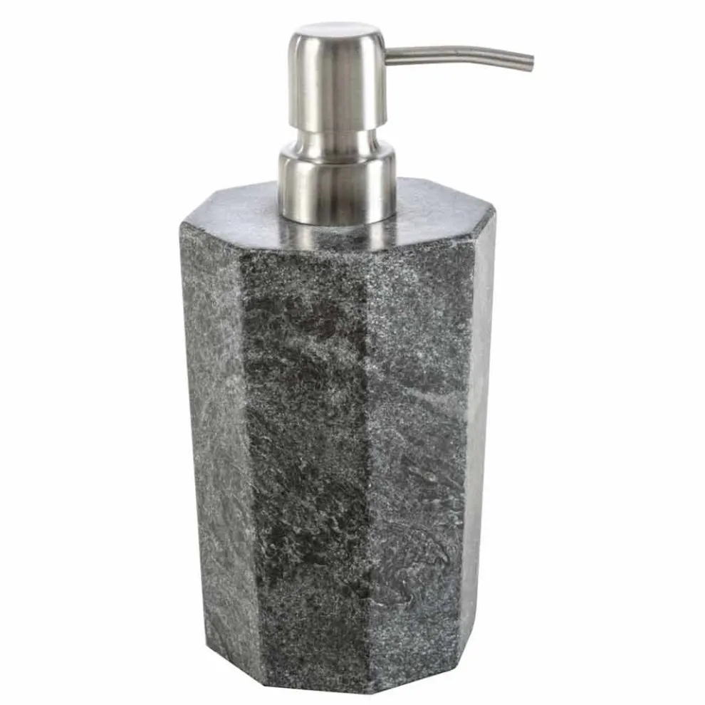 Modernes Badezimmerzubehör aus grau geädertem Marmor Montafia