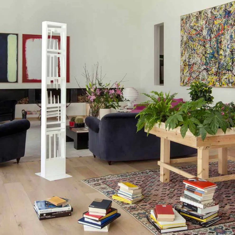 Modernes Bücherregal mit Weißmetallregalen Made in Italy - Bolivia