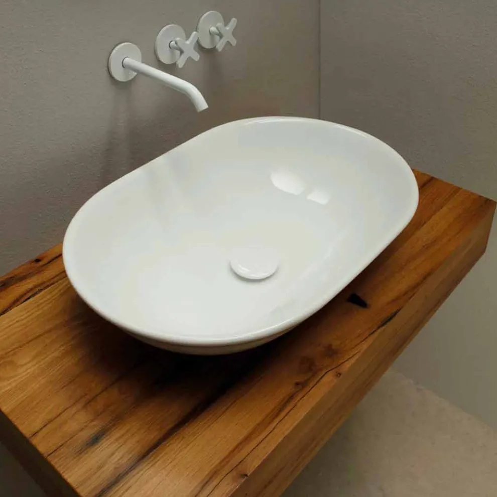 Modernes Design Aufsatzwaschbecken aus Keramik made in Italy