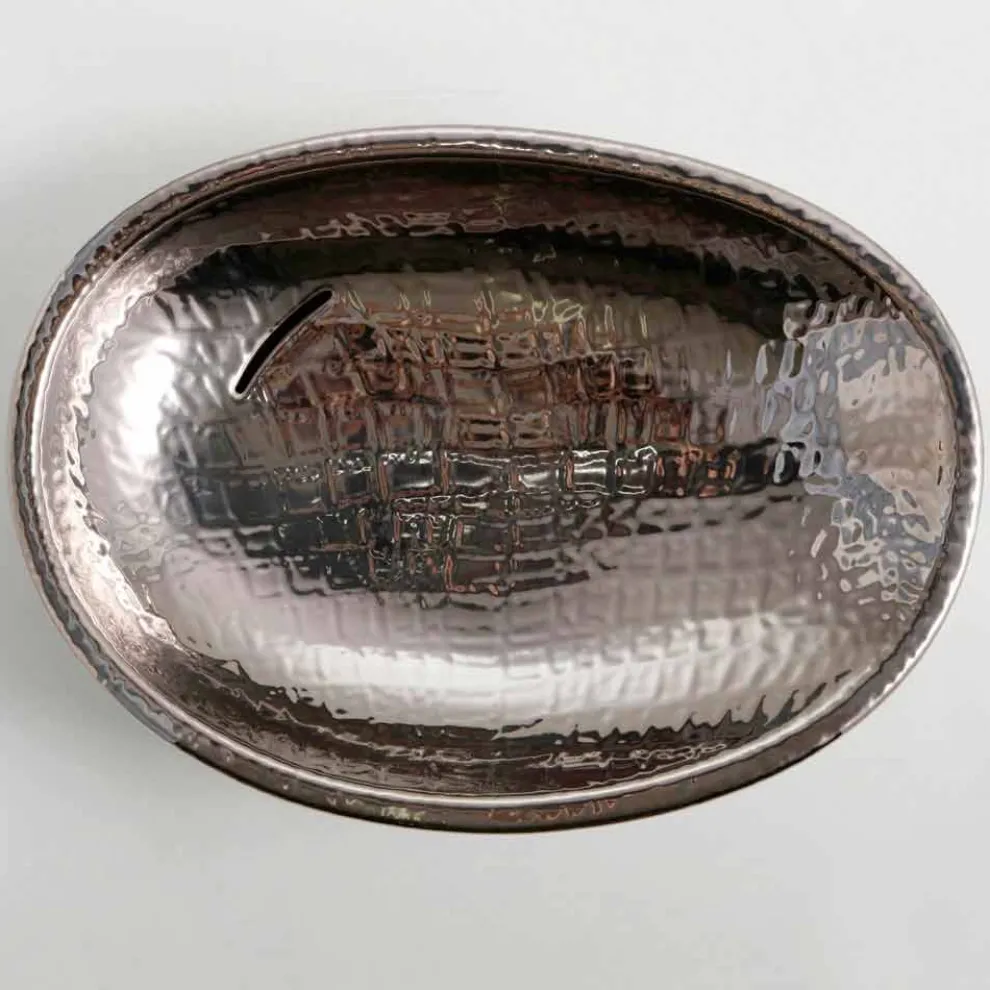 Modernes Design Aufsatzwaschbecken, Keramik-silver, made Italy Glossy