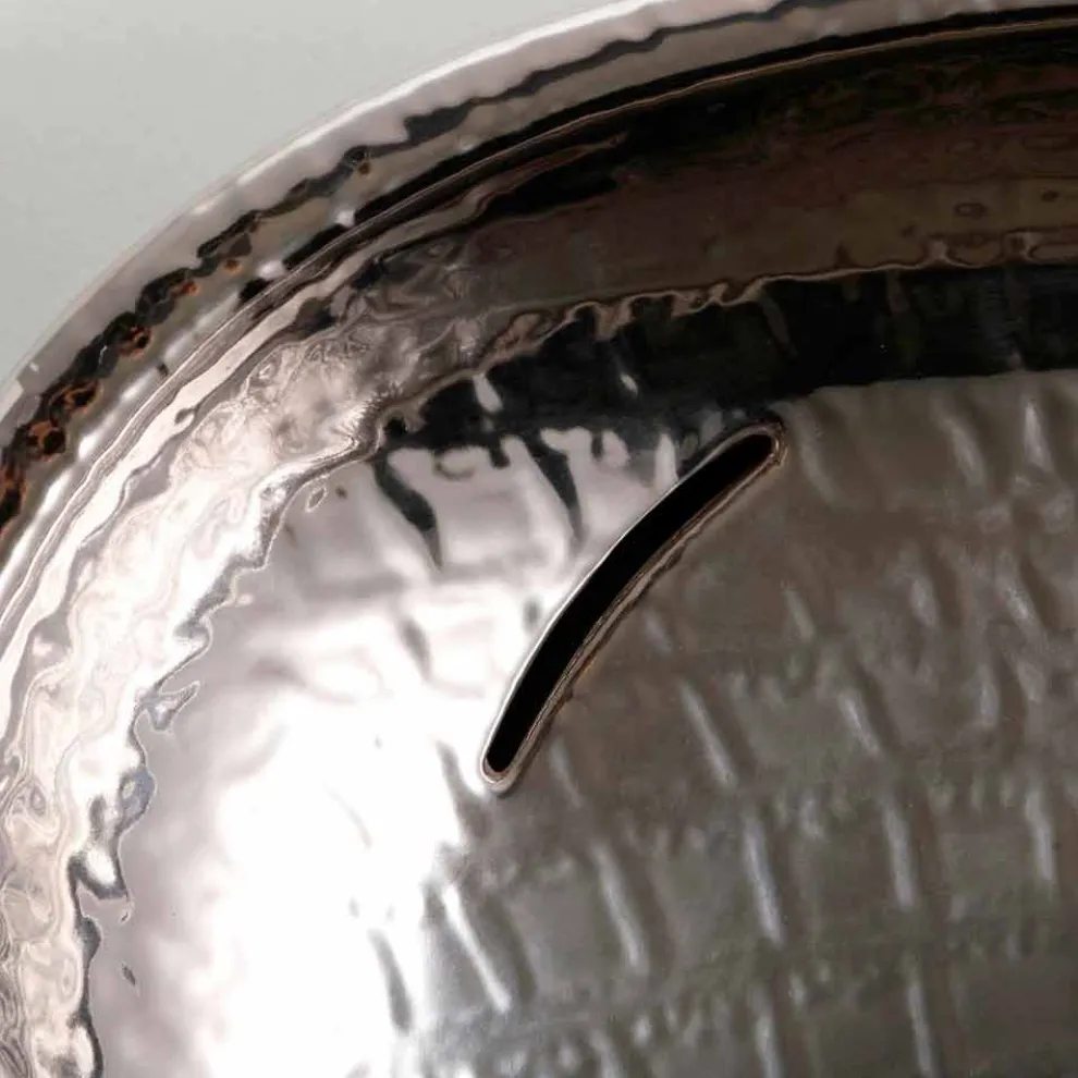 Modernes Design Aufsatzwaschbecken, Keramik-silver, made Italy Glossy