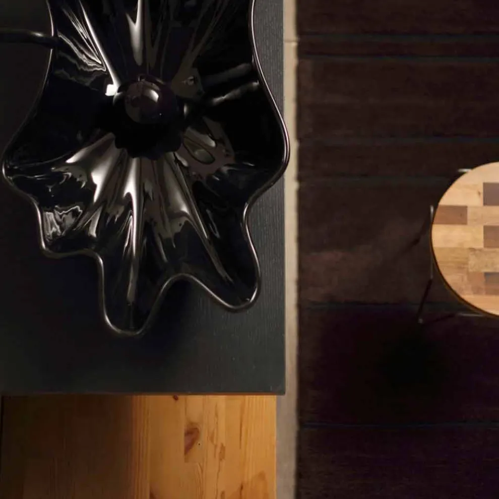 Modernes Design Aufsatzwaschbecken, schwarze Keramik made Italy Rayan