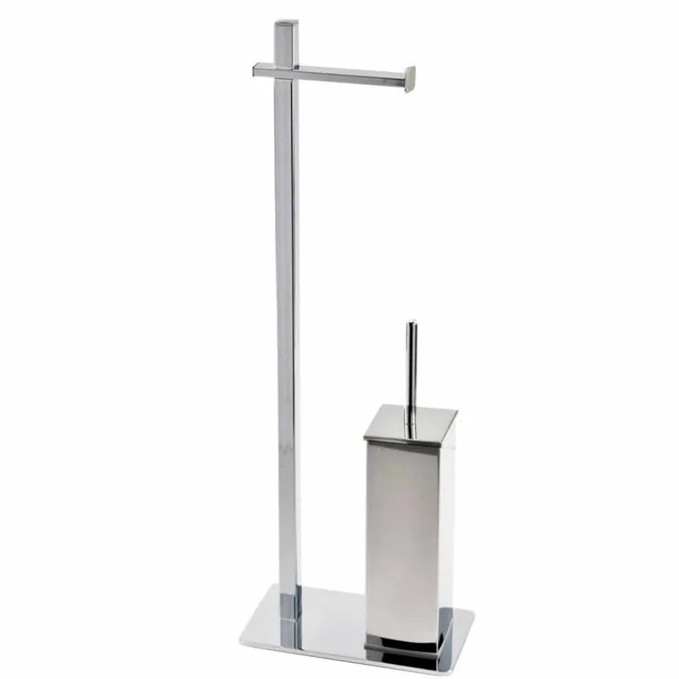 Modernes Design Eisenständer für Toilettenbürste und -rolle Hergestellt in Italien - Cali