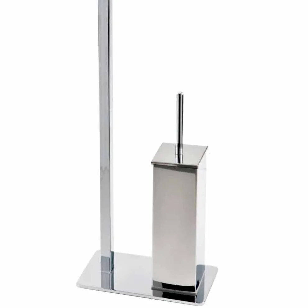 Modernes Design Eisenständer für Toilettenbürste und -rolle Hergestellt in Italien - Cali