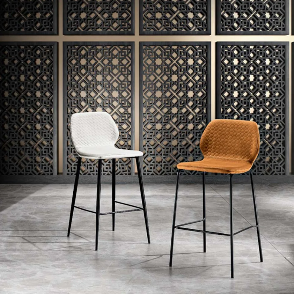 Modernes Design farbige gesteppte Samt Küchenhocker - Scarat