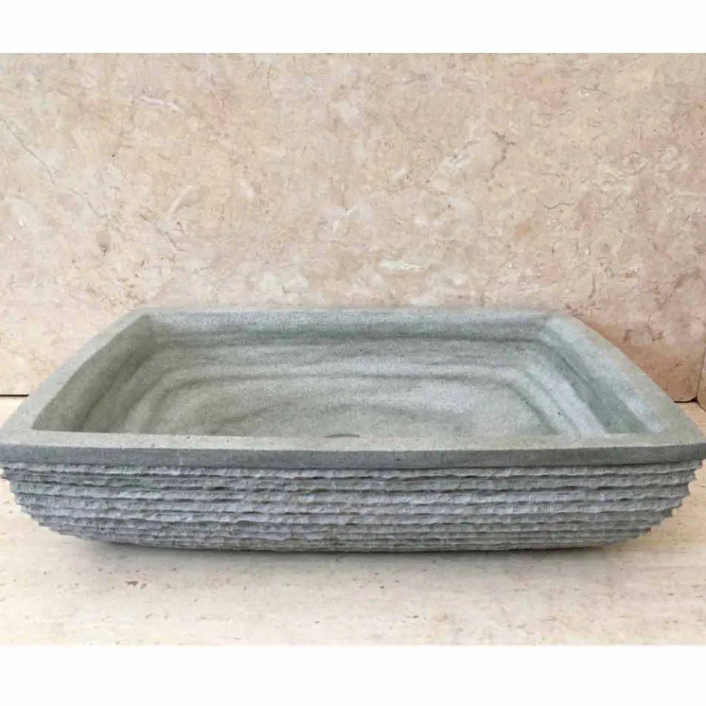 Modernes Design grünes Natursteinwaschbecken Hilda, einzigartiges Waschbecken