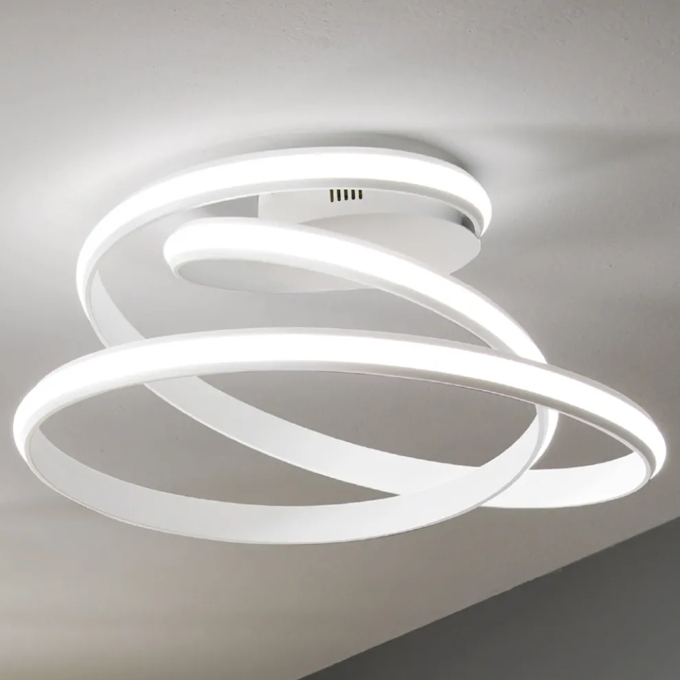 Modernes Design LED-Deckenlampe aus weiß lackiertem Metall - Rivolta