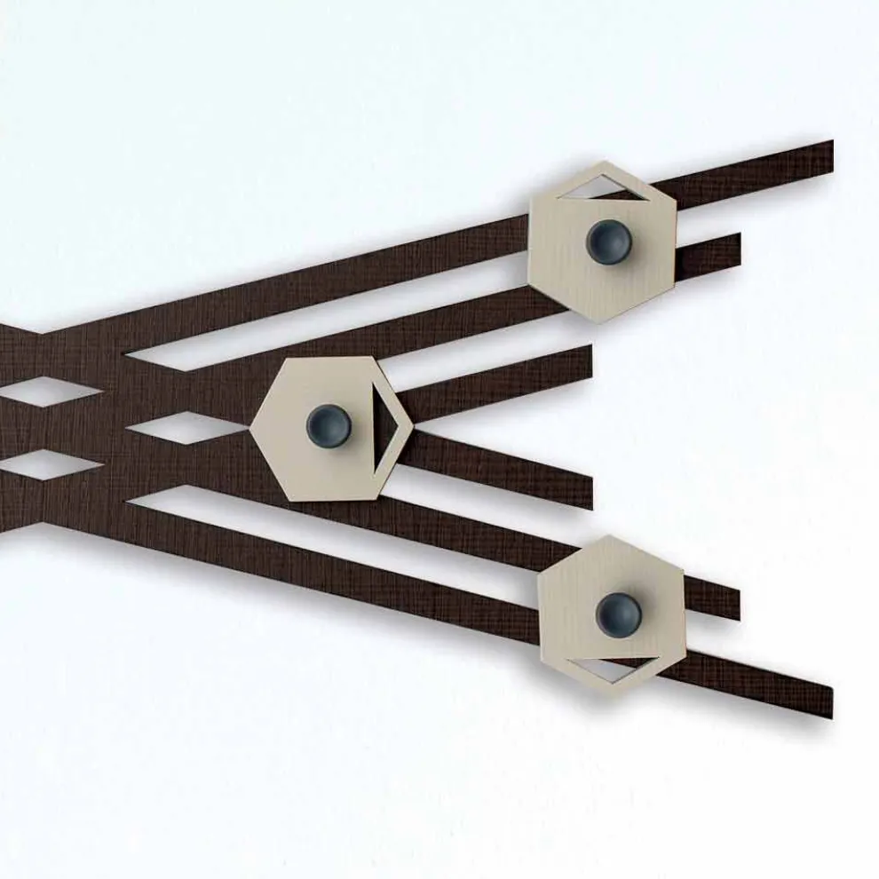 Modernes Design Wandgarderobe aus farbig lackiertem Holz - Picassino