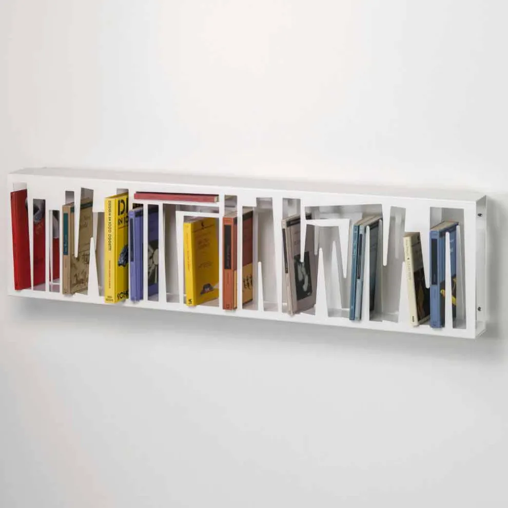 Modernes Design Wand Bücherregal aus Weißmetall Made in Italy - Bolivia