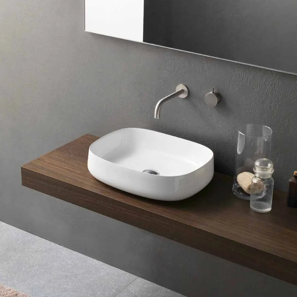 Modernes Design White Countertop Keramik Waschbecken Made in Italy - Tune2